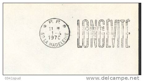 1970  France  59 La Madeleine   PP  Sobriété Sécurité Sur Lettre - Drogen