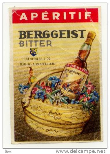 Etiquette " Apéritif Berggeist Bitter " - Alcoholes