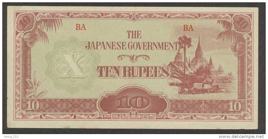 Japon - Billet De 10 Rupees Neuf - Occupation Birmane - Japan