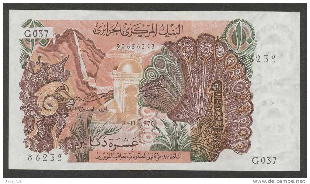 Algérie - Billet De 10 Dinars Du 1-11-1970  Presque Neuf - Algérie