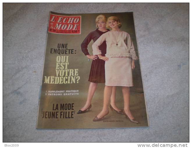 L´ECHO DE LA MODE   N° 38  1961 - Mode