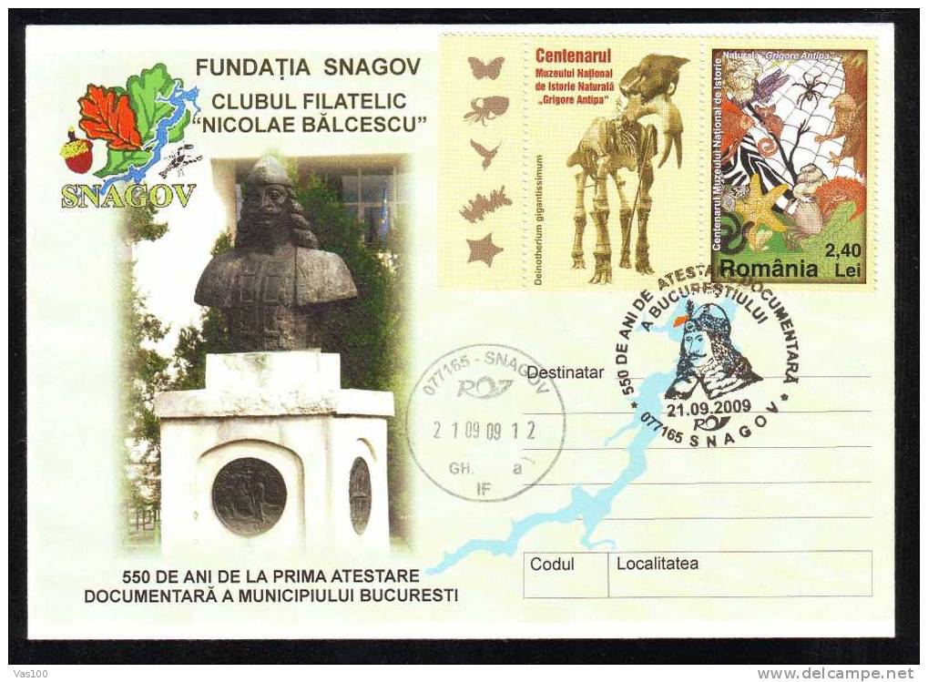 Dracula - Vlad Tepes - Vampire 2009 Very Rare Cover Stamp + Tab Romania. - Fairy Tales, Popular Stories & Legends