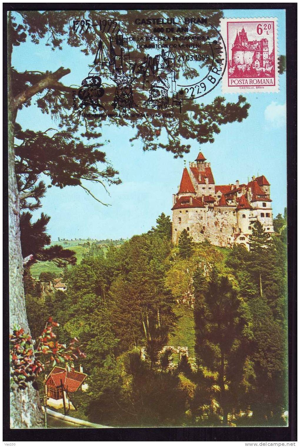 Castle Bran & Dracula Vlad Tepes 1995 Carte Maximum,maxicard Cancell Bran - Romania. - Fiabe, Racconti Popolari & Leggende