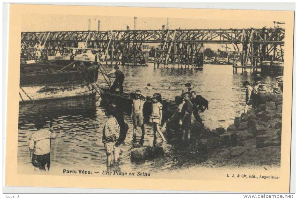 D - REPRODUCTION CARTE POSTALE - 75 - PARIS - UNE PLAGE EN SEINE - - The River Seine And Its Banks