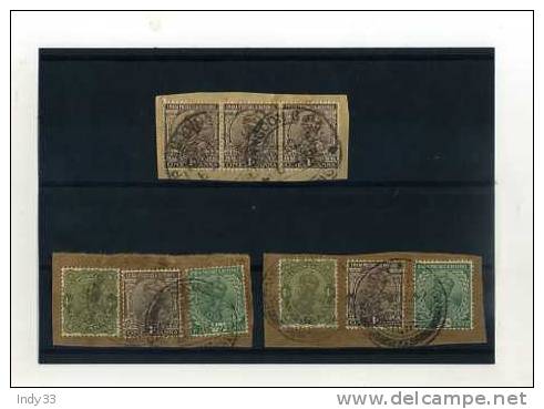 - ENSEMBLE DE TIMBRES DE L´INDE ANGLAISE SUR FRAGMENT . GEORGE V - 1911-35  George V