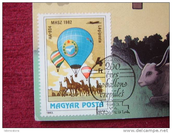 HUNGARY / BALLOON POSTCARD / CARTE MAXIMUM / 1983 - Luchtballon