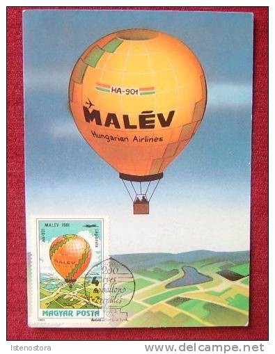 HUNGARY / BALLOON POSTCARD / CARTE MAXIMUM / 1983 - Luchtballon