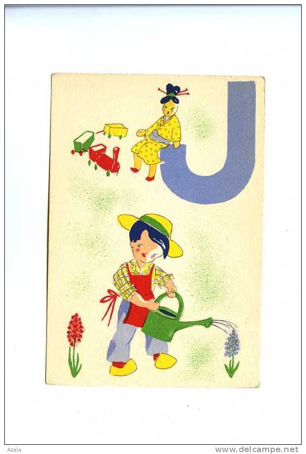 009722  -  Alphabet Avec Enfant  J  Comme Jacinthe Et Japon   Format 15,0 X 10,5 Cm - Other & Unclassified