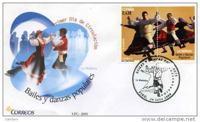 SPAIN   GALICIA  FDC   MUIÑEIRA POPULAR DANCE OF GALICIA  NATION - Tanz