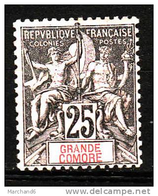 COLONIE.GRANDE COMORE.N°8.COLONIE FRANCAISE. *neuf Et Charnière Milieu Dos Amincie - Other & Unclassified