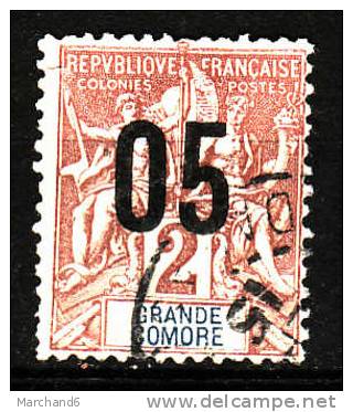 COLONIE.GRANDE COMORE.N°20.COLONIE FRANCAISE TIMBRES DE 1897 1900 SURCHARGES.oblitéré Plie Coin Bas Droit - Other & Unclassified