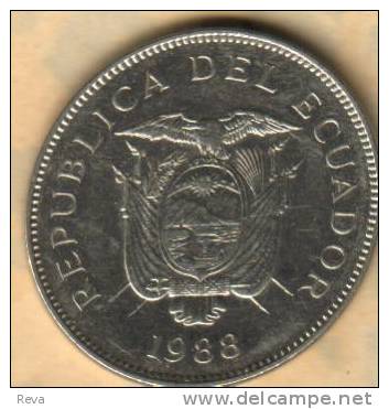 ECUADOR 50 SUCRES INSCRIPTION FRONT  EMBLEM BACK 1988 KM93 READ DESCRIPTION CAREFULLY !!! - Ecuador