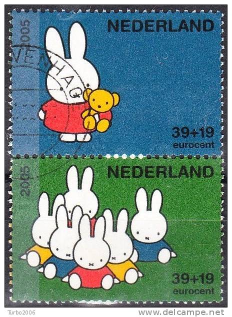 2005 Kinderzegels Nijntje / Dick Bruna  &euro; 0,39 + 0,19 Paartje NVPH 2370c + 2370f - Oblitérés
