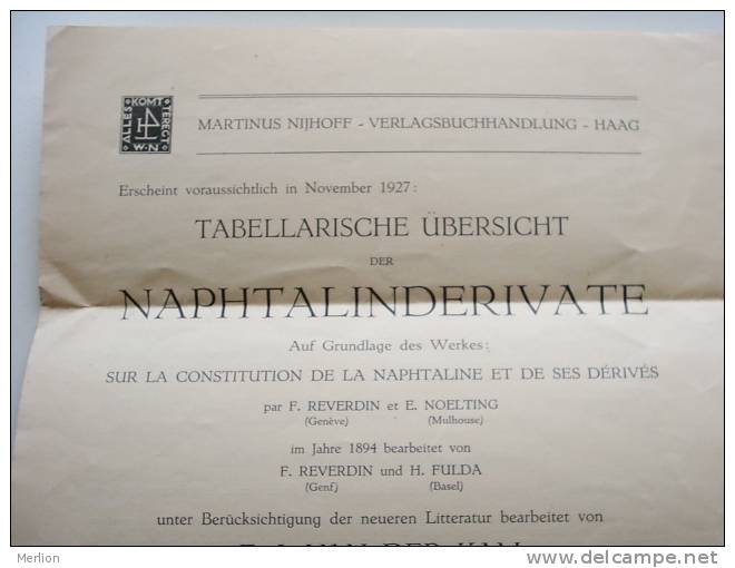 Netherlands -s-Gravenhage - Cover 1927  Martinus Nijhoff -chemical Issue   J288 - Unclassified