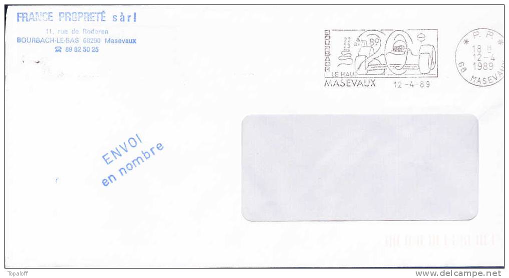 FRANCE  Lettre Avec Flamme BOURBACH Course De Voiture 1989 TTB - Lettres & Documents