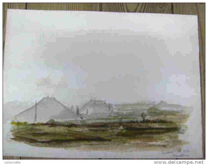 PDGL. 10. Paysage De Baudour. Aquarelle De Michel Museur Du 19.09.1962. Quevaucamps - Aquarelles