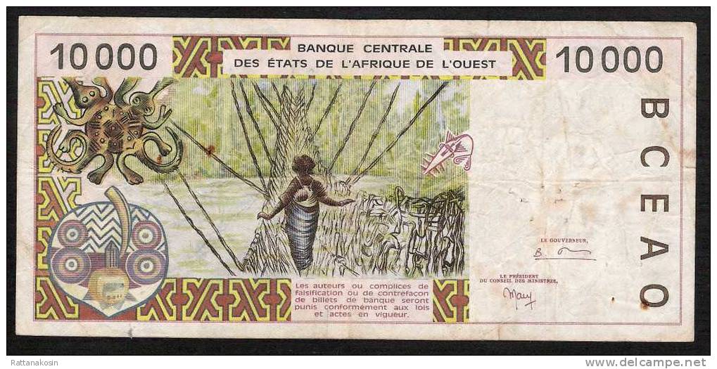 W.A.S. SENEGAL P714Kh   10.000 FRANCS  1998 Signature 29    FINE - Senegal