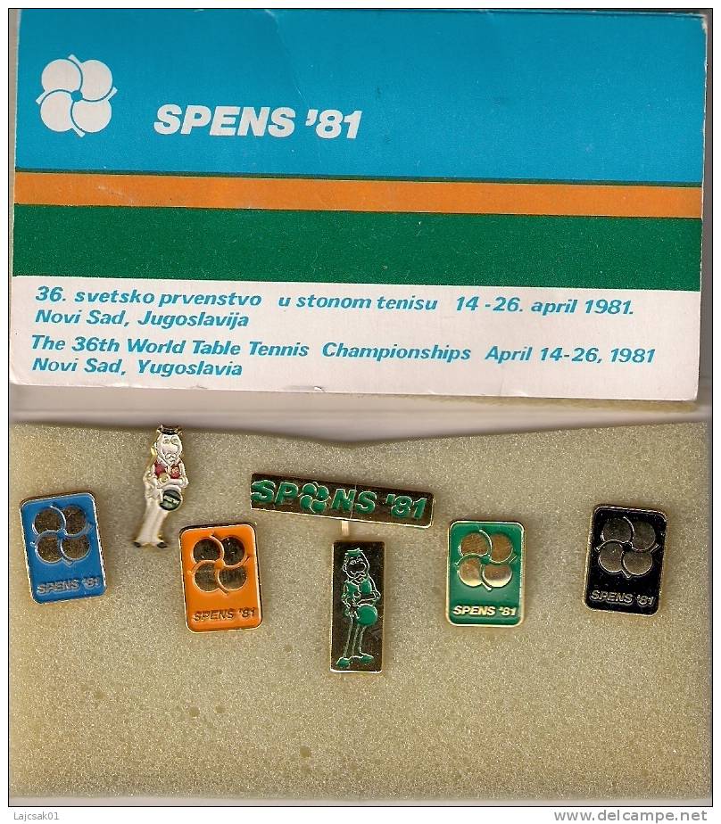 Pin Set Of The 36th World Table Tennis Championships 1981. Novi Sad,Yugoslavia - Tafeltennis