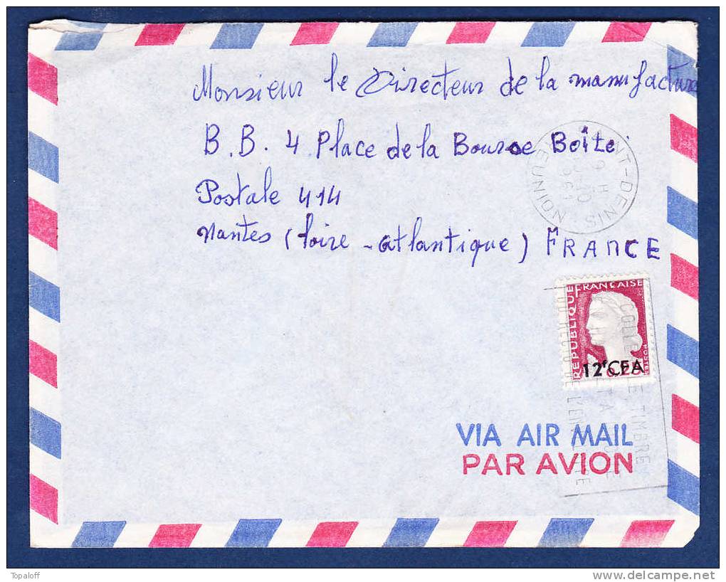 REUNION Lettre Cachet St Denis 1961 TTB - Covers & Documents