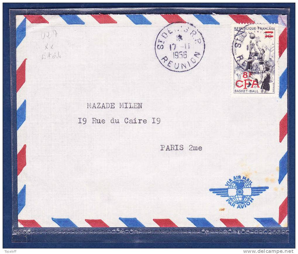 REUNION Lettre Cachet St Denis RP 1956 - Brieven En Documenten