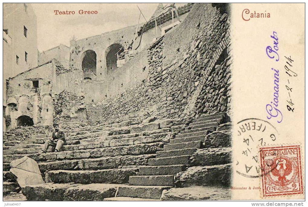 CATANIA (Italie) Ruines Du Théatre Grec Animation - Catania