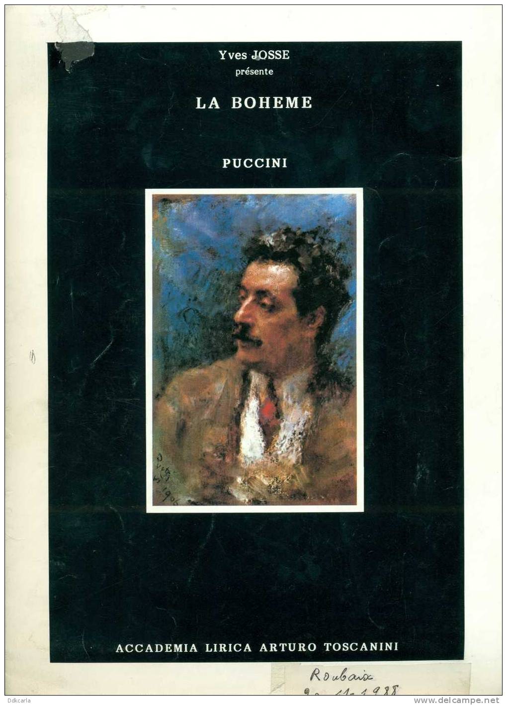 La Boheme - Puccini - 1988 - 13 ème Journée De L\´art Lyrique De Roubaix - 20 Nov. 1988 - Programma's