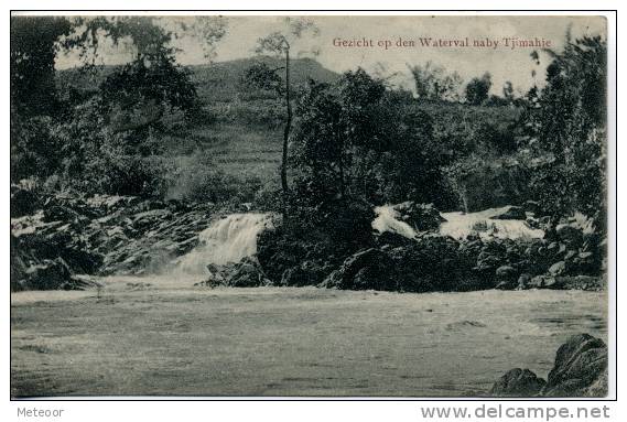 Nederlands Indië - Indonesie Gezicht Op Den Waterval Nabij Tjimhie - Indonesië