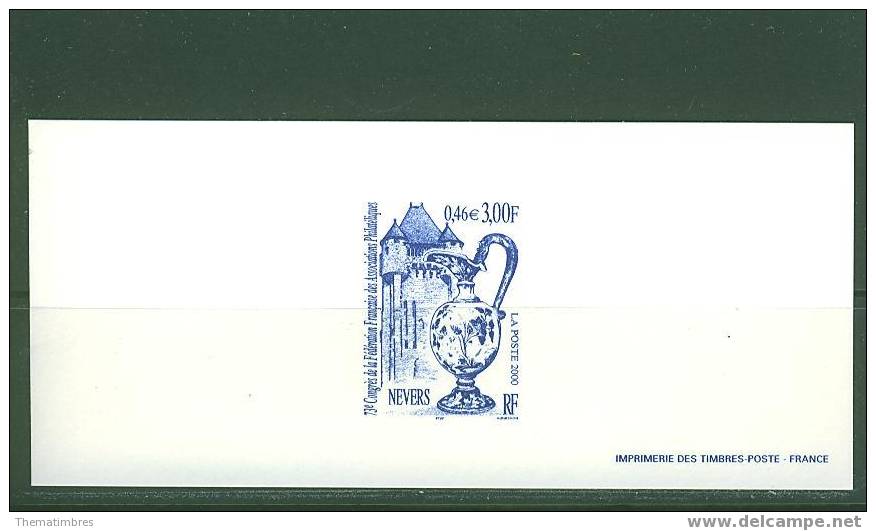 GRA3329 Aiguiere Faience De Nevers 3329 France 2000 Gravure Officielle - Porselein