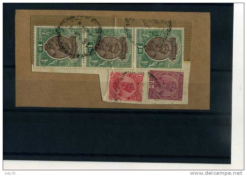 - TIMBRES DE L´INDE ANGLAISE SUR FRAGMENT . GEORGE V - 1911-35  George V