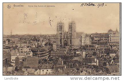 Bruxelles Eglise Ste. Gudule Et Panorama - Panoramische Zichten, Meerdere Zichten