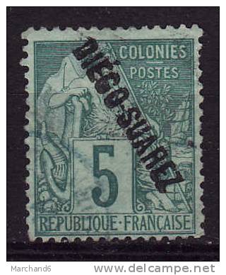 COLONIE.DIEGO SUAREZ.N°16.COLONIE FRANCAISE DE 1881 SURCHARGES. Oblitéré Dent Courte - Andere & Zonder Classificatie