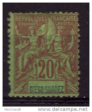 COLONIE.DIEGO SUAREZ.N°44.COLONIE FRANCAISE PAPIER TEINTE.*neuf Et Charnière Sans Gomme Et Dents Courte - Other & Unclassified