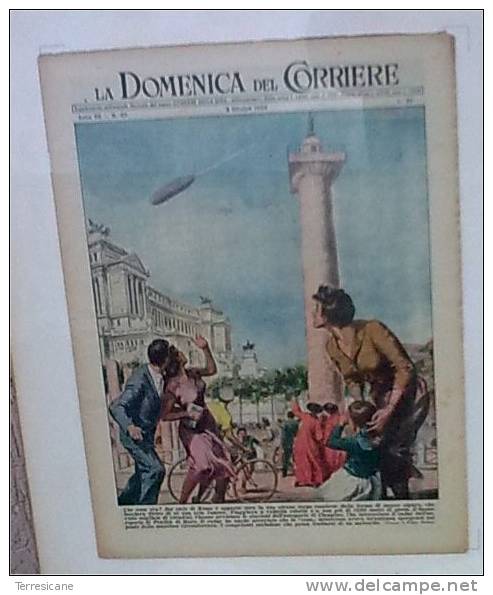 DOMENICA DEL CORRIERE WALTER MOLINO UFO SU ROMA 1954 OVNI ALIEN B3 - Premières éditions