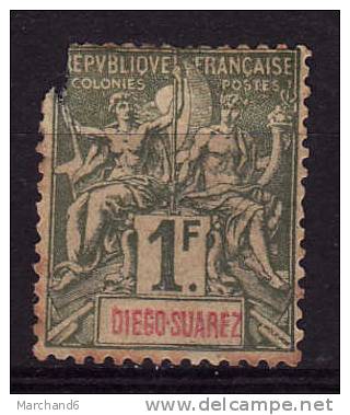 COLONIE.DIEGO SUAREZ.N°50.COLONIE FRANCAISE PAPIER TEINTE. Oblitéré Avec Dents Courte Et Manque Haut Abimé état - Andere & Zonder Classificatie