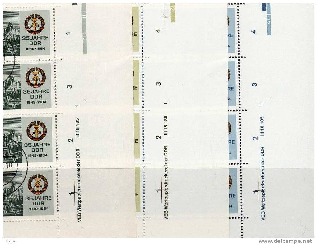 3 Bogen 35Jahre DDR 2893/95 Mit DV O 32€ Industrie Und Verteidigung Bloques Hojas Hb Blocs M/s Sheetlets Bf GDR Germany - 1st Day – FDC (sheets)