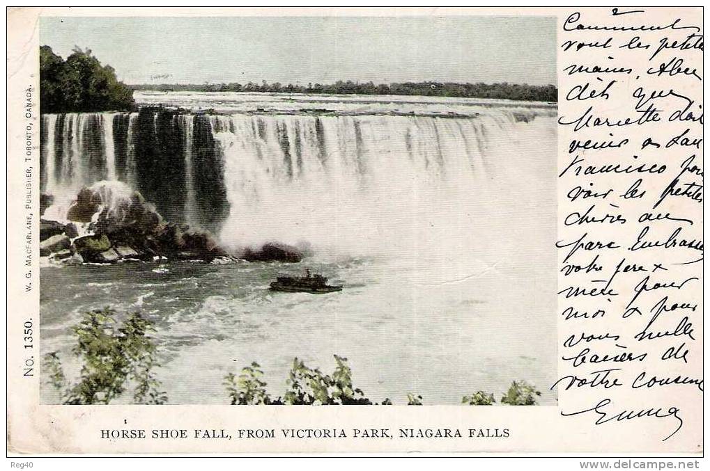 CANADA -  HORSE SHOE FALL, FROM VICTORIA PARK, NIAGARA FALLS  -  PRECURSOR - Toronto