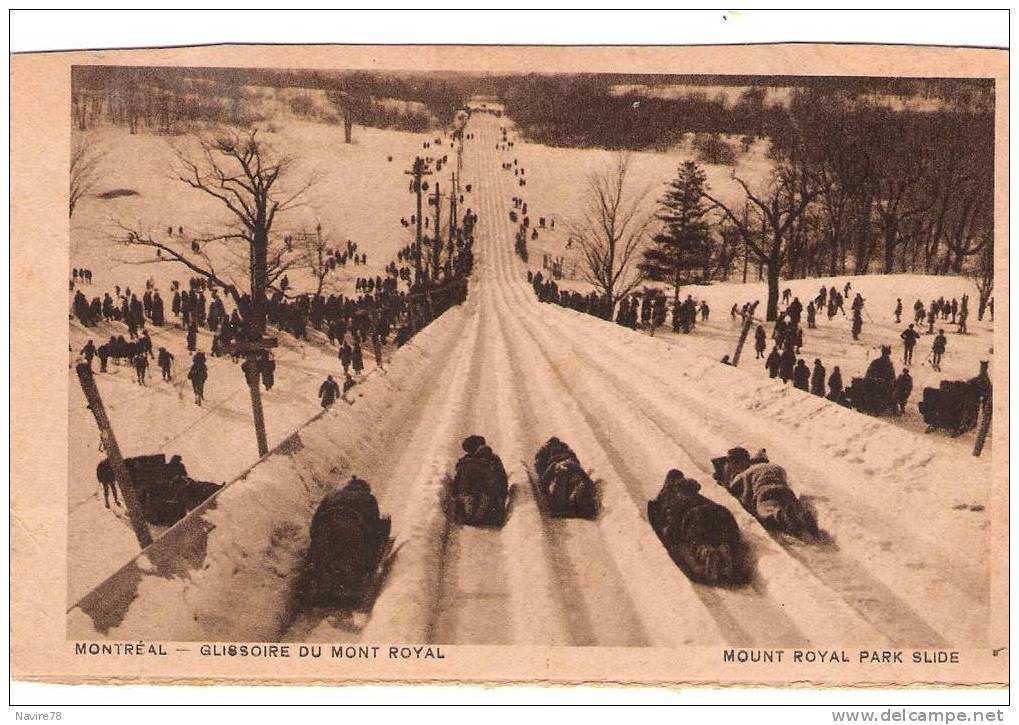 CANADA MONTREAL  (cf Bobsleigh ,Luge ) Glissoire Du Mont Royal Mount Royal Park Slide - Montreal