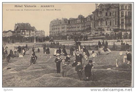 BIARRITZ - Hôtel Victoria - Le Concours De Fortifications à La Grande Plage - Biarritz