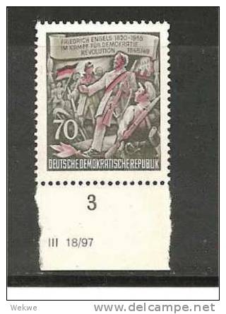 DDRSP096/ -Mi.Nr.490DV**/ Engels 70 Pfg. 1955 - Ungebraucht