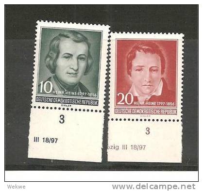 DDRSP104/ Mi.Nr.516-17DV** / Heinrich Heine 1956 - Ungebraucht