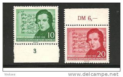 DDRSP119/ Mi.Nr.541-42**/ Schumann, Komponist 1956, Randsatz - Ungebraucht