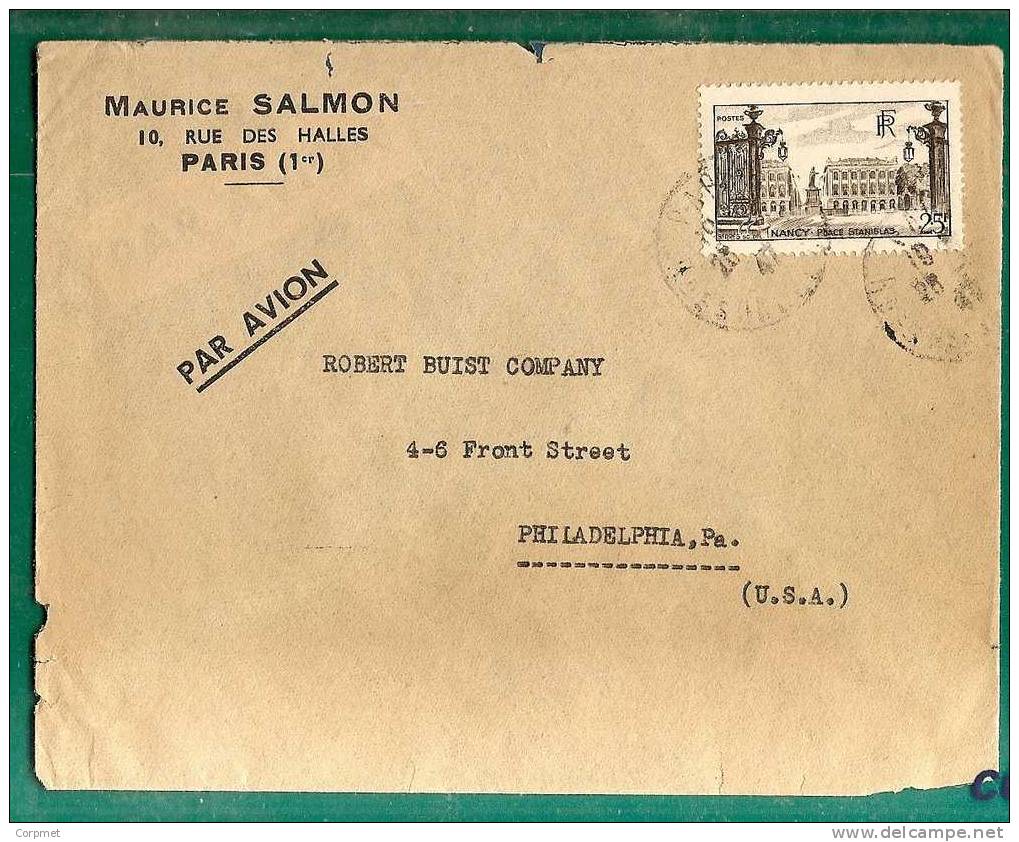 FRANCE - 1947 PARIS To PHILADELPHIA COVER - Yvert # 778 Solo Stamp - Lettres & Documents