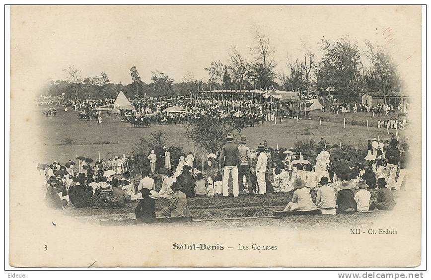 St Denis 3 Les Courses Cliché Erdula Avant 1903 Hippisme Hippodrome - Saint Denis