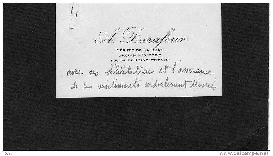 SAINT-ETIENNE - LETTRE  A MONSIEUR DURAFOUR - CARTE DE VISITE - LEGION D'HONNEUR - Cartoncini Da Visita