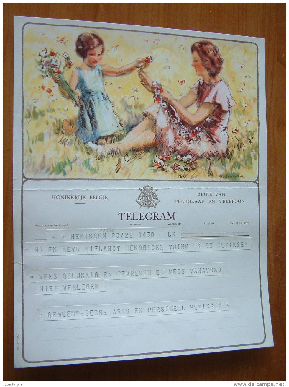 België / Belgique / Belgium TELEGRAM Voor NIELANDT HENDRICKX / HEMIKSEM Verzonden 8 VIII 1953 Te BOOM !! - Autres & Non Classés