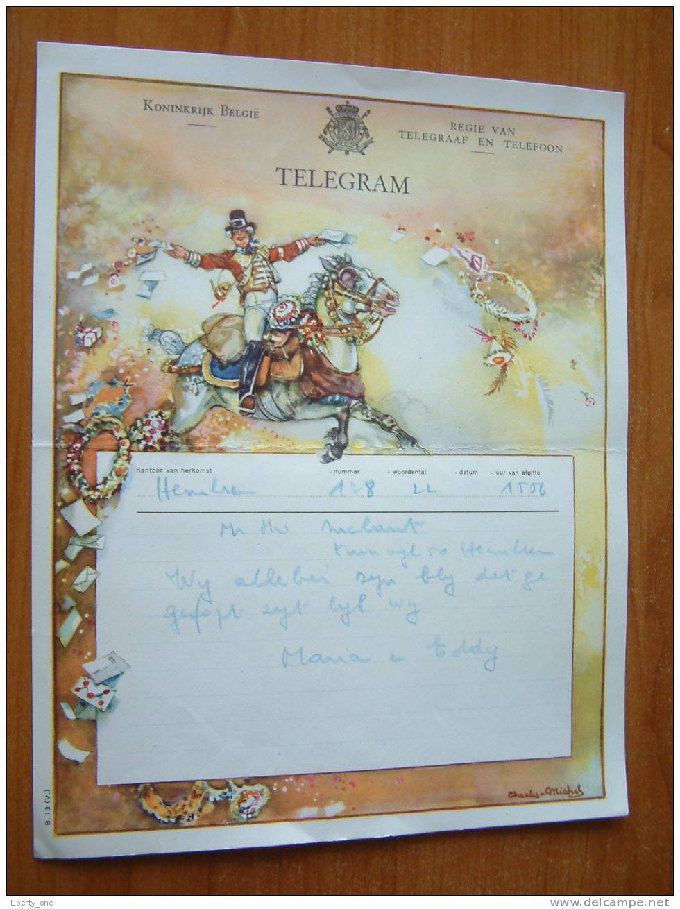 België / Belgique / Belgium TELEGRAM Voor NIELANDT / HEMIKSEM Verzonden 8 VIII 1953 Te BOOM !! - Autres & Non Classés