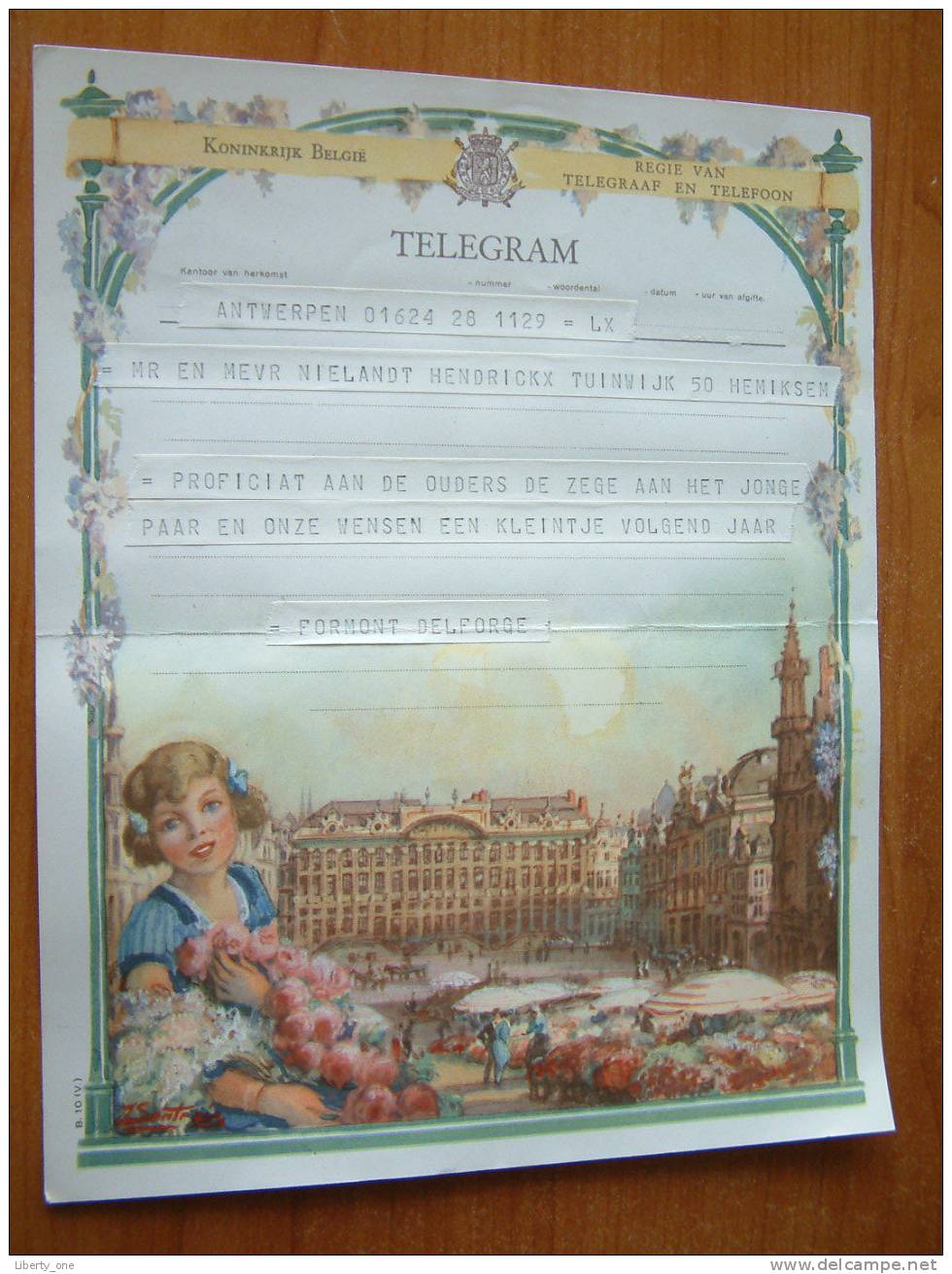 België / Belgique / Belgium TELEGRAM Voor NIELANDT HENDRICKX / HEMIKSEM Verzonden 8 VIII 1953 Te BOOM !! - Autres & Non Classés