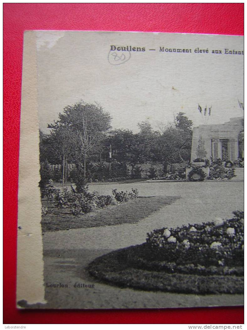 CPA-80-SOMME-DOULLENS-MONUMENT ELEVE AUX ENFANTS DE DOULLENS MORTS POUR LA FRANCE -4 PHOTOS DE LA CARTE - Doullens