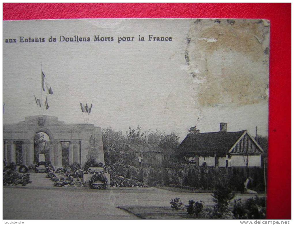 CPA-80-SOMME-DOULLENS-MONUMENT ELEVE AUX ENFANTS DE DOULLENS MORTS POUR LA FRANCE -4 PHOTOS DE LA CARTE - Doullens