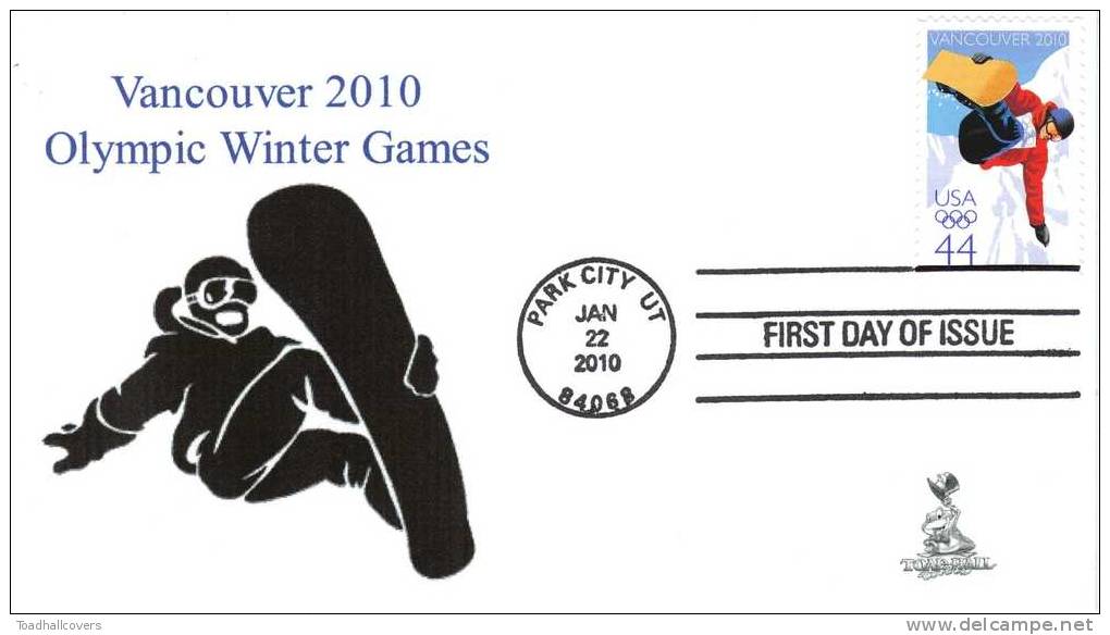 Vancouver 2010 Winter Olympics First Day Cover, From Toad Hall Covers! - 2001-2010